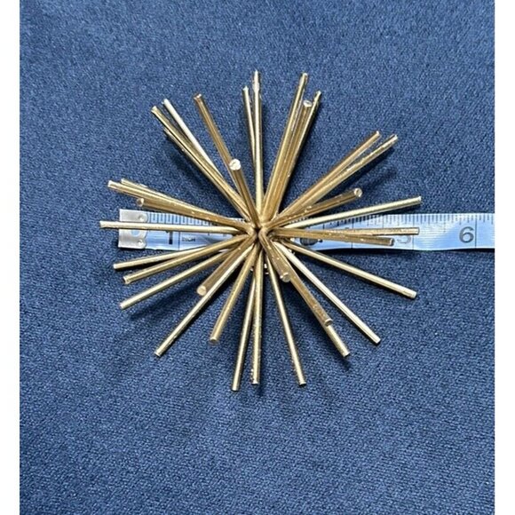 Wall Decor Goldtone Atomic Metal Starburst 3-D Sculpture Desk MCM style 5.5"x4" - Picture 4 of 5